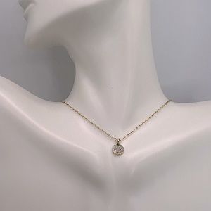 Minimalist Circle Paved Gold pendant necklace